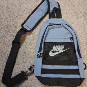 Nike Unisex Blue and Black Crossbody Sling Bag 10x14